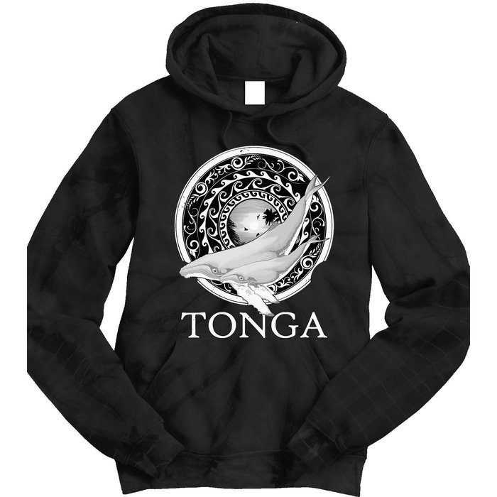 Dive Tonga Humpback Whales Polynesian Design Tonga Roots Tie Dye Hoodie