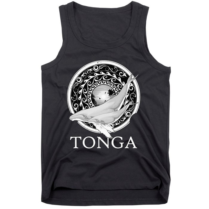 Dive Tonga Humpback Whales Polynesian Design Tonga Roots Tank Top