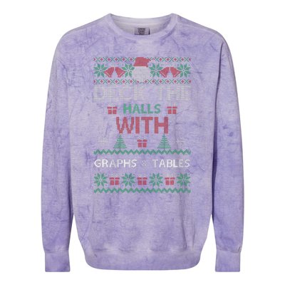 Deck The Halls With Graphs And Tables Christmas Xmas Pajamas Colorblast Crewneck Sweatshirt