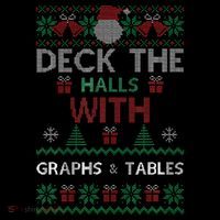Deck The Halls With Graphs And Tables Christmas Xmas Pajamas Full-Length Apron With Pockets