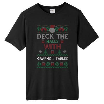 Deck The Halls With Graphs And Tables Christmas Xmas Pajamas Tall Fusion ChromaSoft Performance T-Shirt