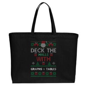 Deck The Halls With Graphs And Tables Christmas Xmas Pajamas Cotton Canvas Jumbo Tote