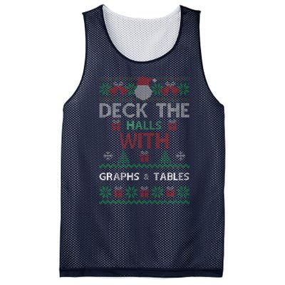 Deck The Halls With Graphs And Tables Christmas Xmas Pajamas Mesh Reversible Basketball Jersey Tank