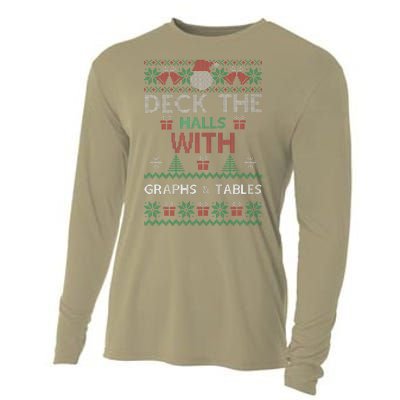 Deck The Halls With Graphs And Tables Christmas Xmas Pajamas Cooling Performance Long Sleeve Crew