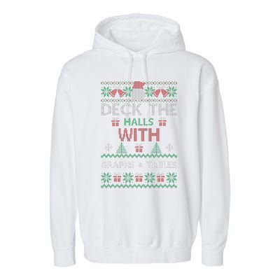 Deck The Halls With Graphs And Tables Christmas Xmas Pajamas Garment-Dyed Fleece Hoodie