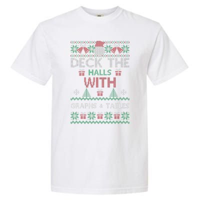 Deck The Halls With Graphs And Tables Christmas Xmas Pajamas Garment-Dyed Heavyweight T-Shirt