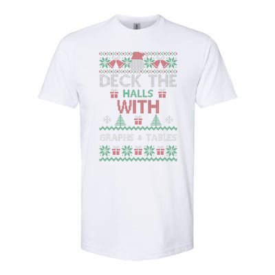 Deck The Halls With Graphs And Tables Christmas Xmas Pajamas Softstyle CVC T-Shirt