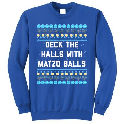 Deck The Halls With Matzo Balls Funny Jewish Sweatshirt