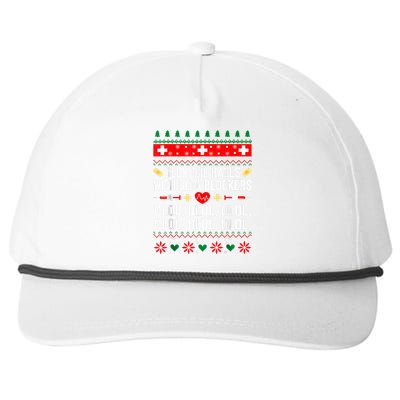 Deck the Halls with beta blockers Nurse Christmas Ugly Xmas  Snapback Five-Panel Rope Hat