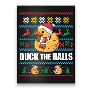 Duck The Halls! Ugly Christmas Jumper Funny Santa Claus Meme Poster