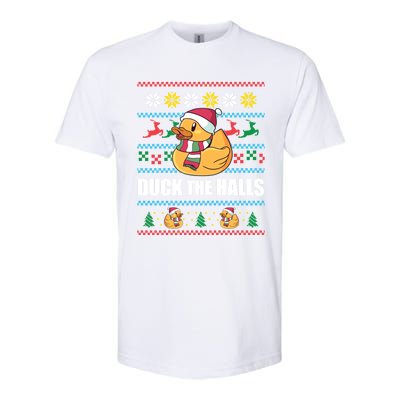 Duck The Halls! Ugly Christmas Jumper Funny Santa Claus Meme Softstyle CVC T-Shirt