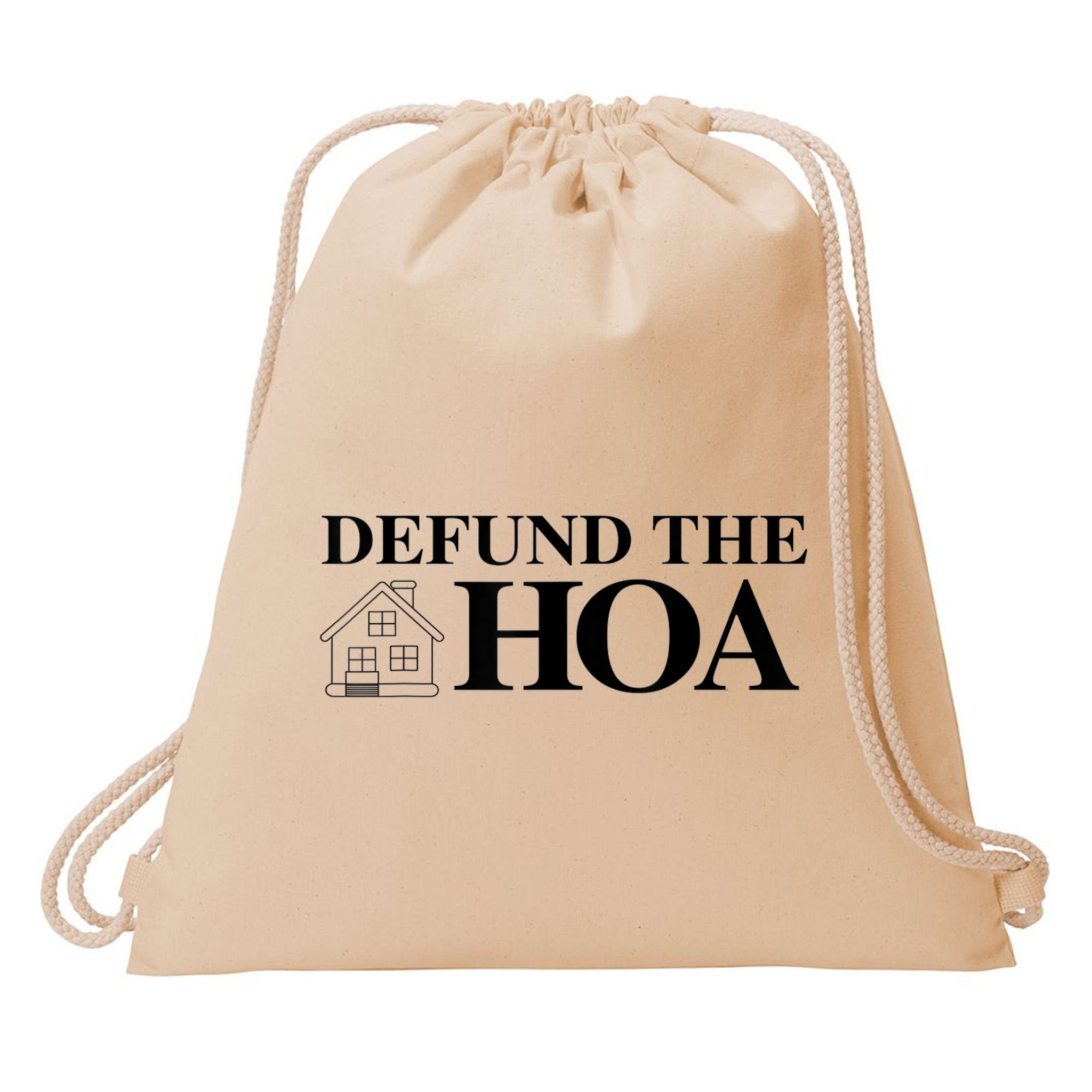 DEFUND THE HOA Homeowners Association Design Drawstring Bag