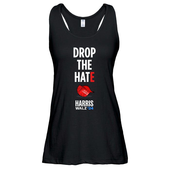 Drop The Hate No Maga Hat Vote Kamala Harris Tim Walz 24 Ladies Essential Flowy Tank