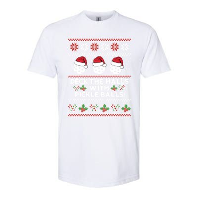 Deck The Halls Pickle Balls Ugly Christmas Pickleball Memes Gift Softstyle® CVC T-Shirt