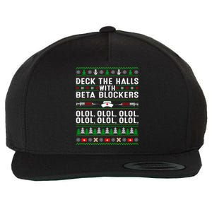 Deck The Halls With Beta Blockers Olol Ugly Nurse Christmas Gift Wool Snapback Cap