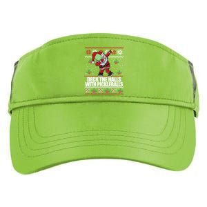 Deck The Halls Pickle Balls Ugly Christmas Pickleball Memes Meaningful Gift Adult Drive Performance Visor