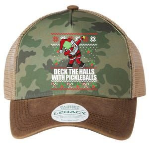 Deck The Halls Pickle Balls Ugly Christmas Pickleball Memes Meaningful Gift Legacy Tie Dye Trucker Hat