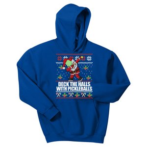 Deck The Halls Pickle Balls Ugly Christmas Pickleball Memes Meaningful Gift Kids Hoodie