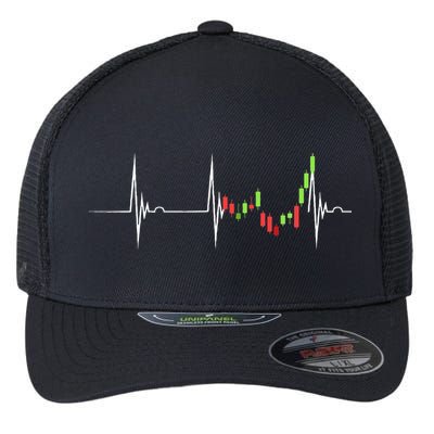 Day Trading Heartbeat EKG Pulse Stock Market Trader Flexfit Unipanel Trucker Cap