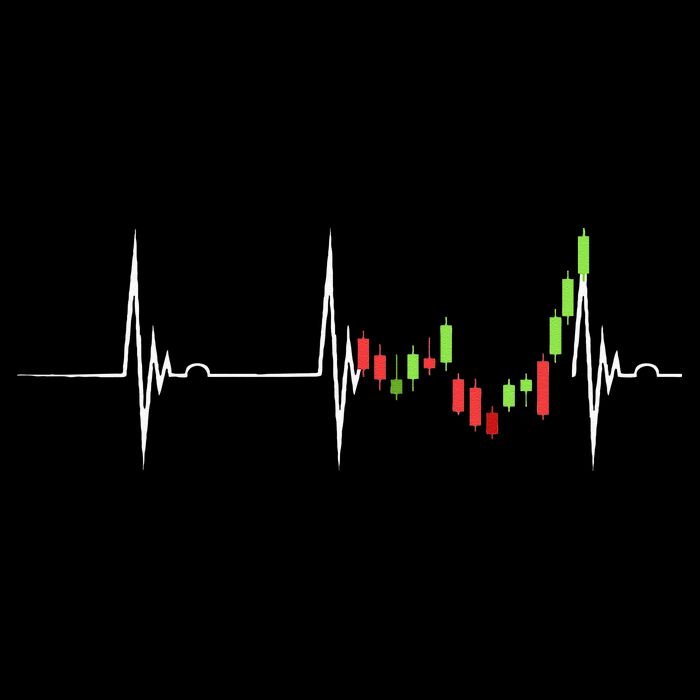 Day Trading Heartbeat EKG Pulse Stock Market Trader Flexfit Unipanel Trucker Cap