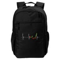 Day Trading Heartbeat EKG Pulse Stock Market Trader Daily Commute Backpack