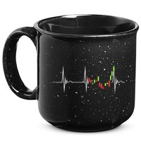 Day Trading Heartbeat EKG Pulse Stock Market Trader 15oz Campfire Ceramic Mug
