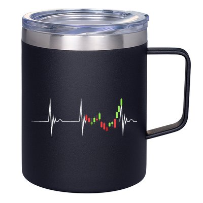 Day Trading Heartbeat EKG Pulse Stock Market Trader 12oz Stainless Steel Coffee Mug