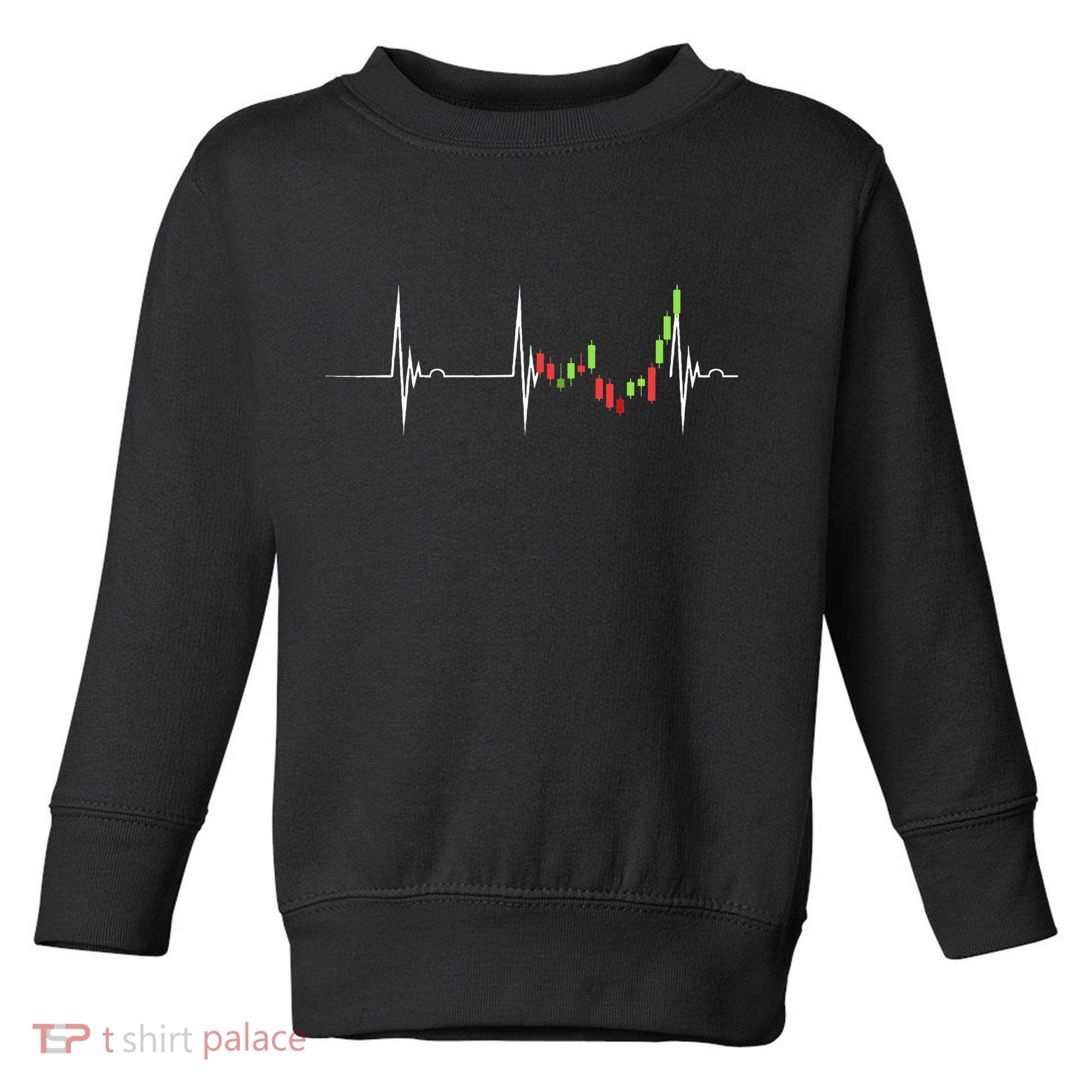 Day Trading Heartbeat EKG Pulse Stock Market Trader Toddler Sweatshirt