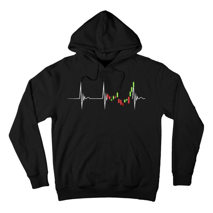 Day Trading Heartbeat EKG Pulse Stock Market Trader Tall Hoodie