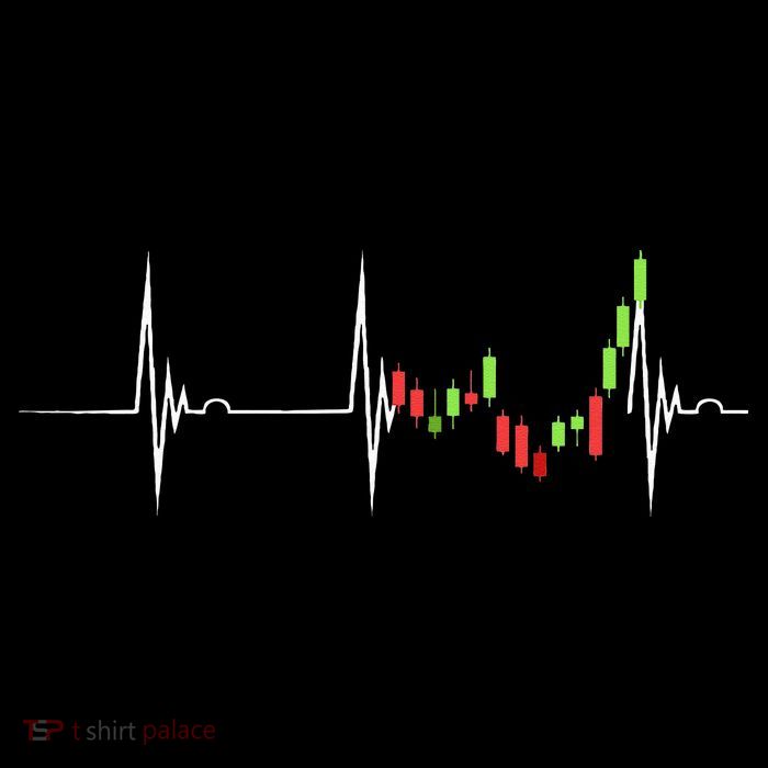 Day Trading Heartbeat EKG Pulse Stock Market Trader Tall Hoodie