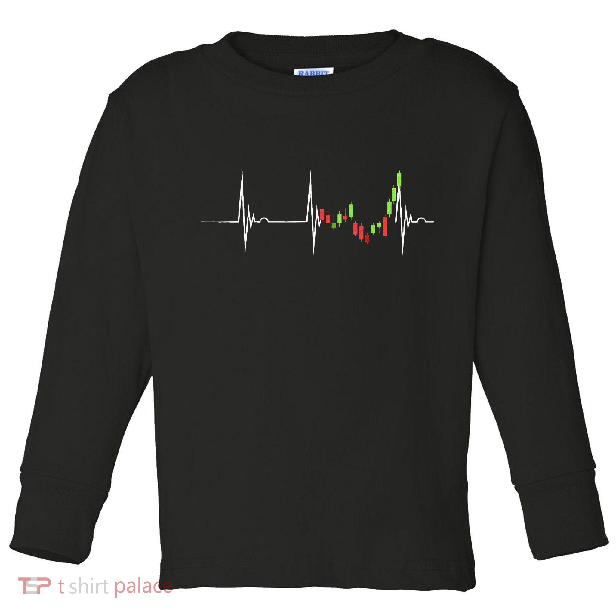 Day Trading Heartbeat EKG Pulse Stock Market Trader Toddler Long Sleeve Shirt