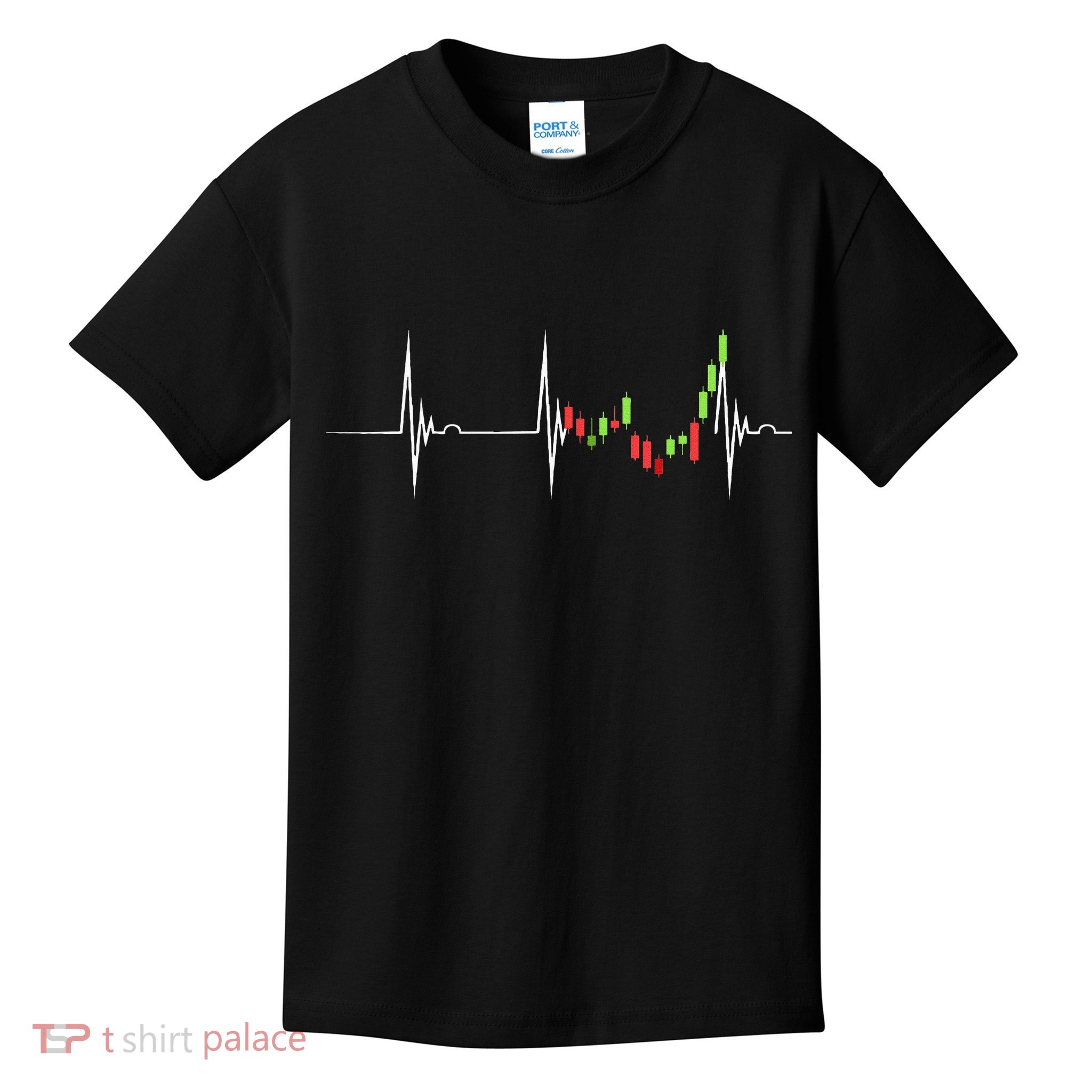 Day Trading Heartbeat EKG Pulse Stock Market Trader Kids T-Shirt