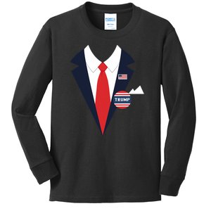 Donald Trump Halloween Costume Funny Suit Kids Long Sleeve Shirt