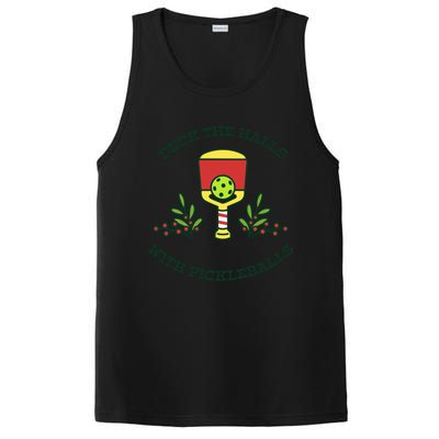 Deck The Halls With Pickleballs Festive Holiday Pickleball Funny Gift PosiCharge Competitor Tank