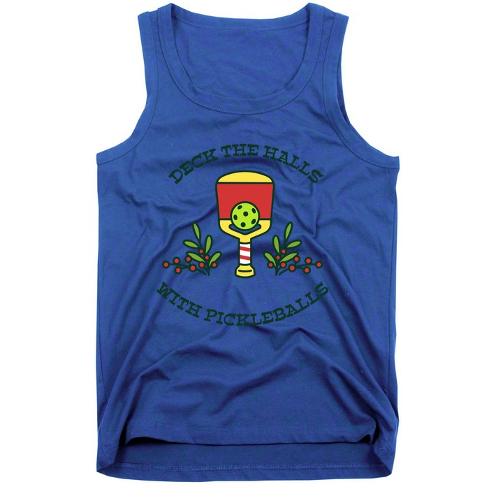 Deck The Halls With Pickleballs Festive Holiday Pickleball Funny Gift Tank Top