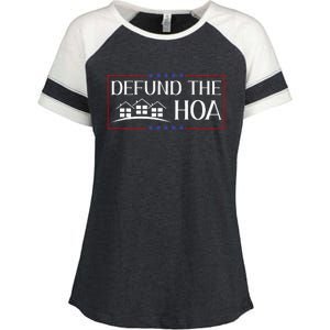 DEFUND THE HOA Homeowners Association Social Justice Enza Ladies Jersey Colorblock Tee