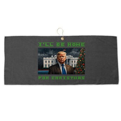 Donald Trump Ill Be Home For Christmas Inauguration Large Microfiber Waffle Golf Towel