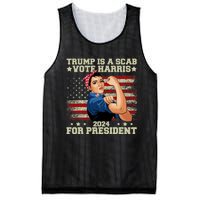 Donald Trump Is A Scab Vote Harris Mesh Reversible Basketball Jersey Tank