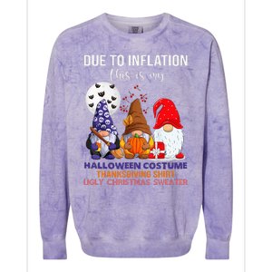 Due To Inflation This Is My Halloween Thanksgiving Christmas Colorblast Crewneck Sweatshirt