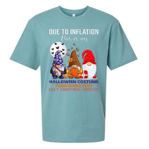 Due To Inflation This Is My Halloween Thanksgiving Christmas Sueded Cloud Jersey T-Shirt