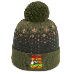 Due To Inflation This Is My Halloween Costume Funny The Baniff Cuffed Pom Beanie