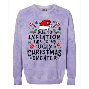 Due To Inflation This Is My Ugly Christmas Colorblast Crewneck Sweatshirt