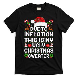 Due To Inflation Ugly Christmas Sweaters Funny Xmas Lights T-Shirt