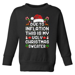 Due To Inflation Ugly Christmas Sweaters Funny Xmas Lights Toddler Sweatshirt