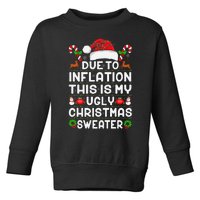 Due To Inflation Ugly Christmas Sweaters Funny Xmas Lights Toddler Sweatshirt