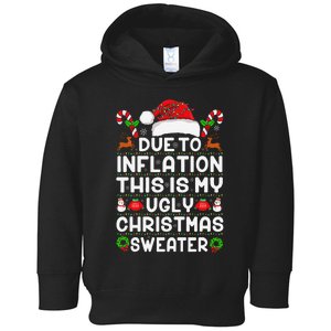 Due To Inflation Ugly Christmas Sweaters Funny Xmas Lights Toddler Hoodie