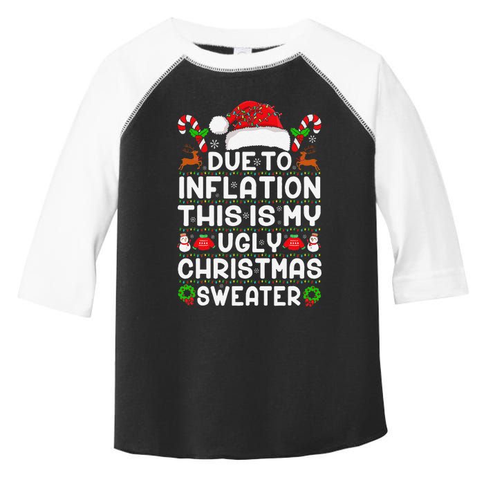 Due To Inflation Ugly Christmas Sweaters Funny Xmas Lights Toddler Fine Jersey T-Shirt