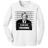 Trump 2024 Mugshot Trump Inmate P01135809 Kids Long Sleeve Shirt