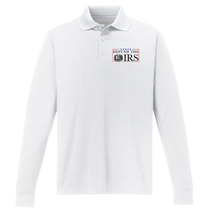 Defund The Irs Performance Long Sleeve Polo