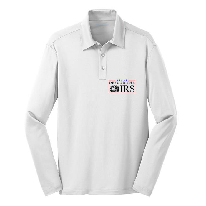 Defund The Irs Silk Touch Performance Long Sleeve Polo